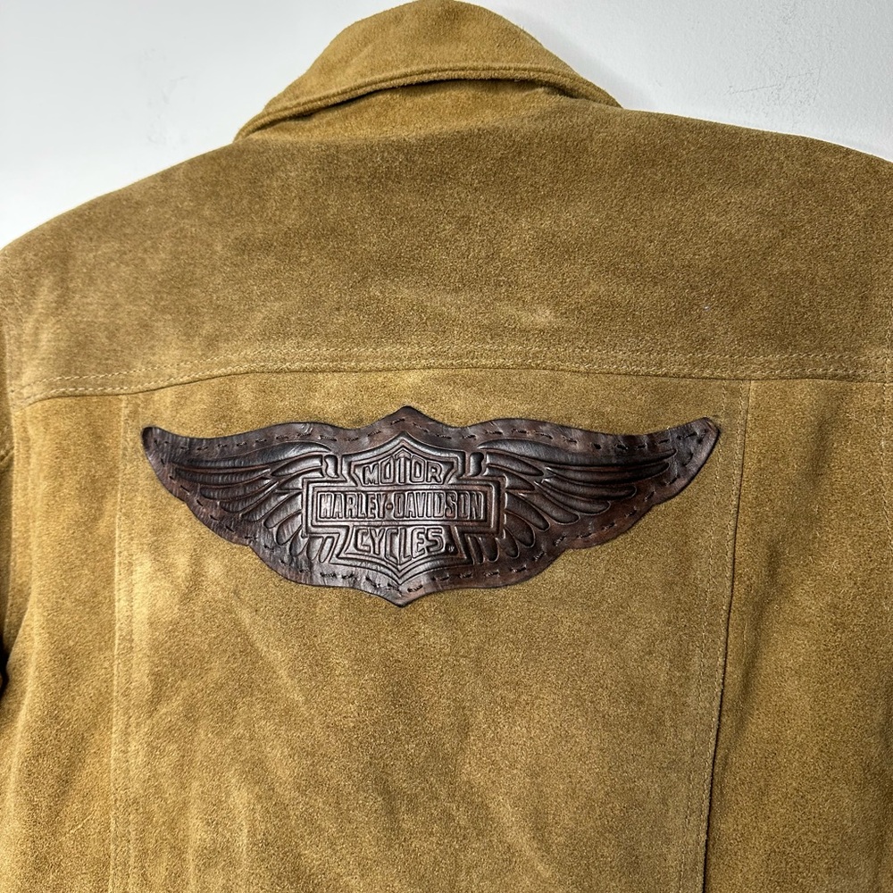 Harley-Davidson Tan Leather Jacket with Stud Details - Picture 8 of 9